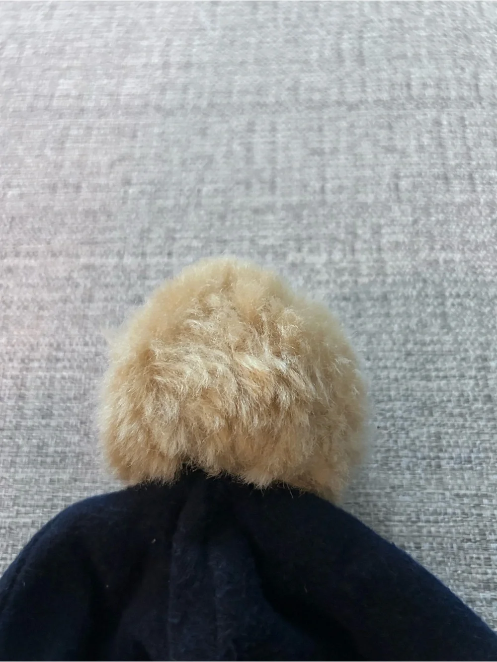 Janie and Jack Kids Navy Cream Pom Pom Winter Beanie w Tree Pattern. Size 2/3T